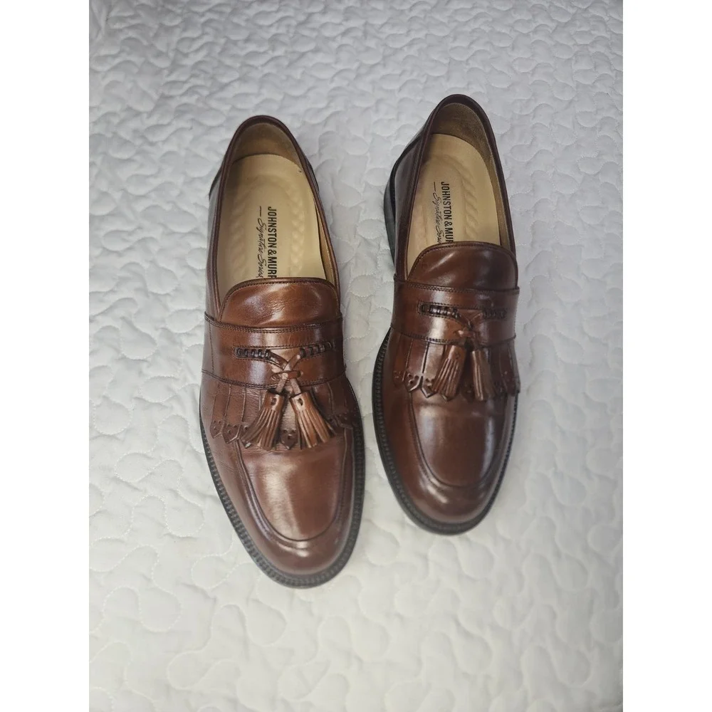 9M Men Leather Kiltie Tassel Loafers Italian 50s 60s 70s Executive Dad Shoes EXC